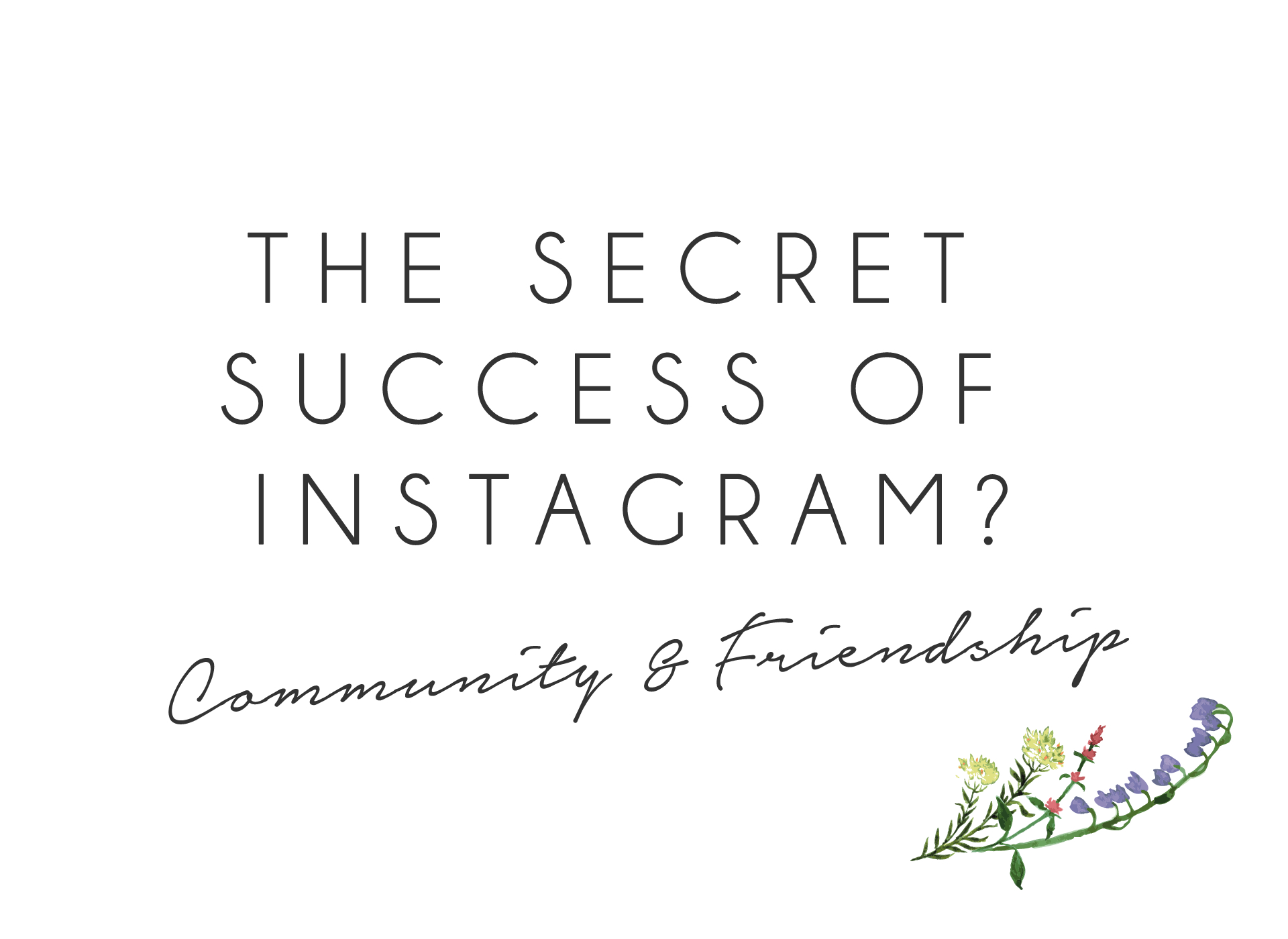 The secret success of Instagram? Community and friendship.